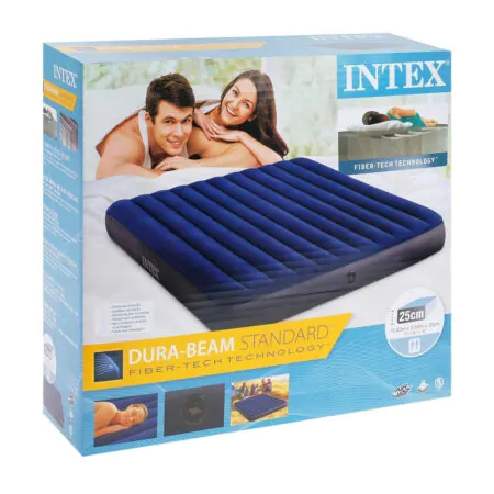 Надувной матрас Intex 203x183x25 см синий