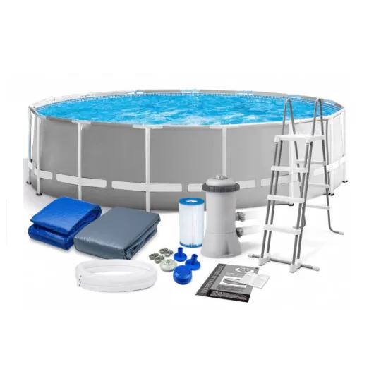 Каркасный бассейн Intex 457x122см 16805л полный комплект (лестница, фильтр, тент, ремкомплект)