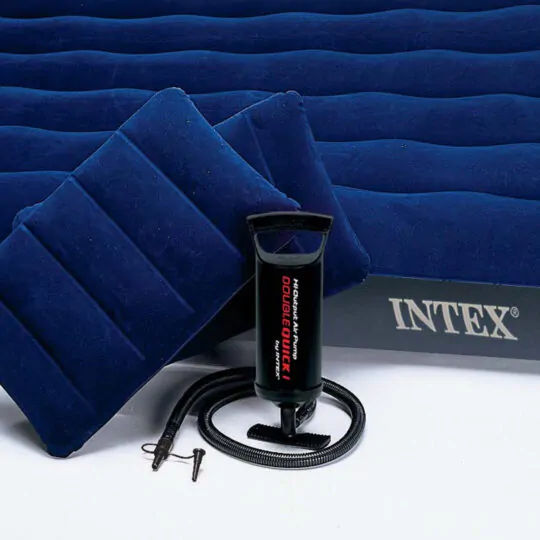 Надувной матрас Intex 203x152x22 см с насосом и подушками - 4